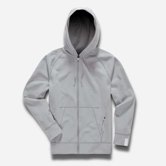 Ten Thousand Men's Midweight Tech Hoodie (Full Zip) Light Grey Large - Picture 7 of 9